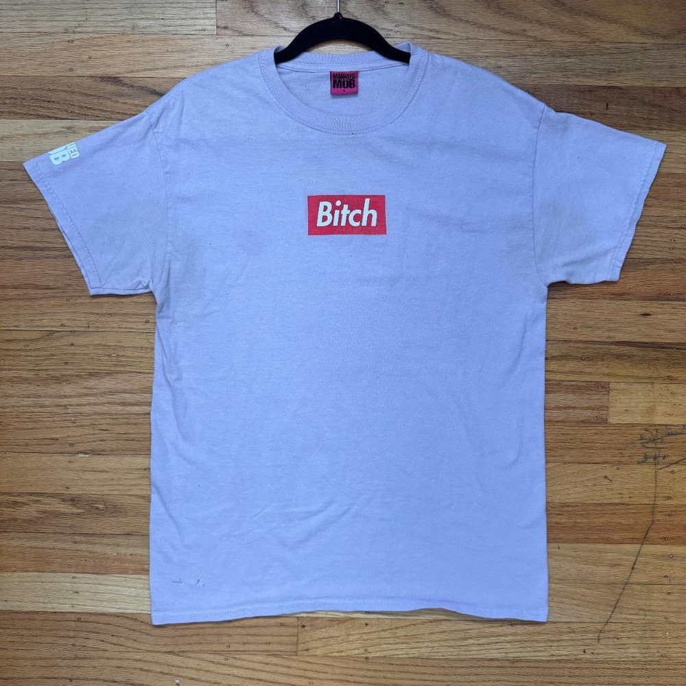 MTTM Married to the mod b*tch tee with light staining